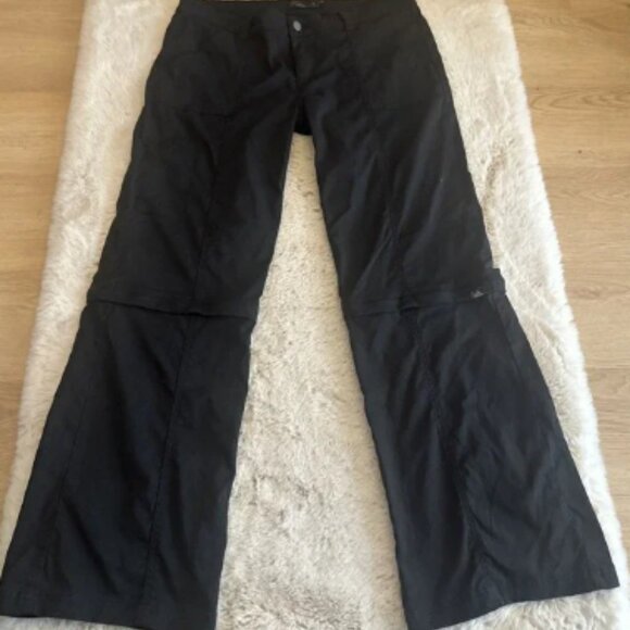 PrAna Monarch Pants Black Convertible HIking Pants Travel Size 14 Mint Contion - Picture 1 of 12